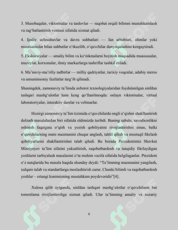 SINFDAN TASHQARI TAYYORLOV BOSQICH DARSLARINI TASHKIL ETISH (1-SINF) 6