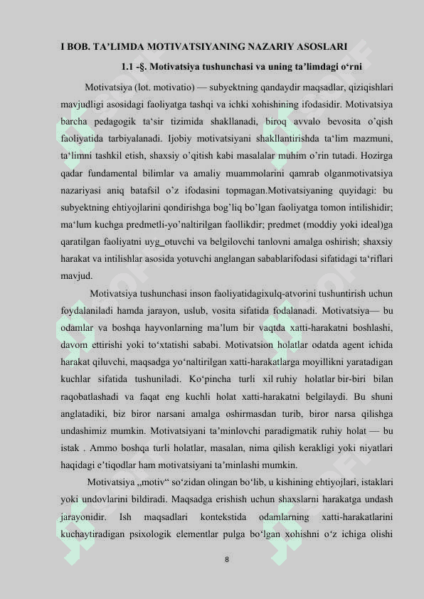 Taʼlimda motivatsiya va unga taʼsir etuvchi omillar 8
