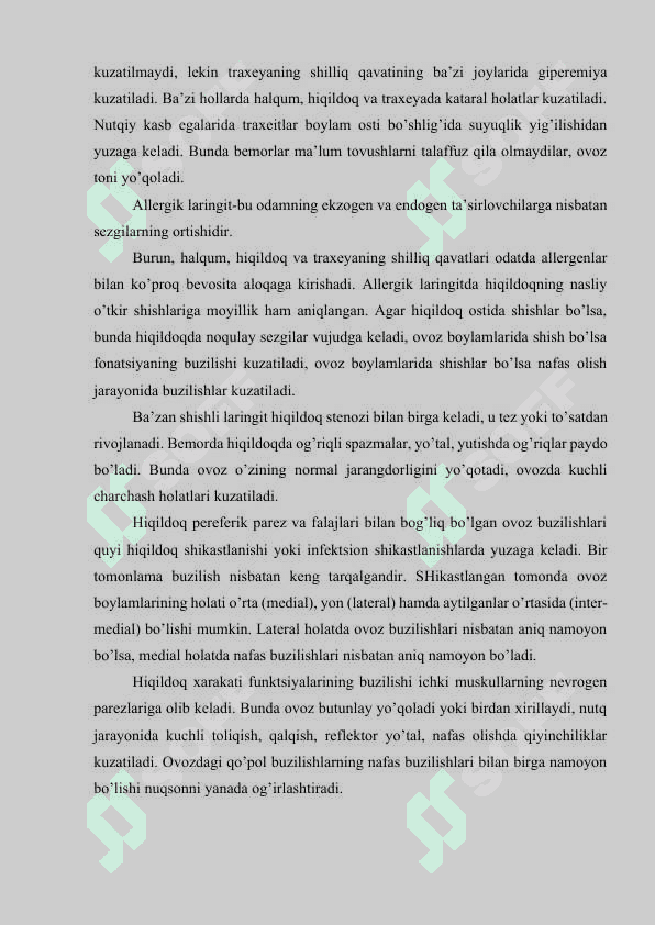 Ovoz buzilishlari va ularni bartaraf etish yo’llari 5