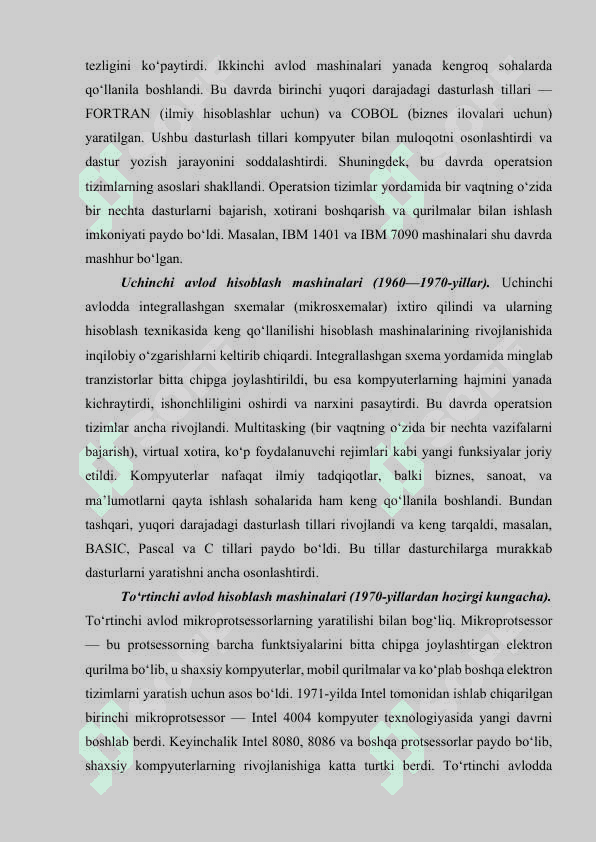 Hisoblash tizimlari evolyutsiyasi tarixi 8