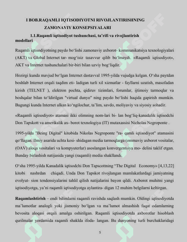 Raqamli iqtisodiyot texnologiyalari 5