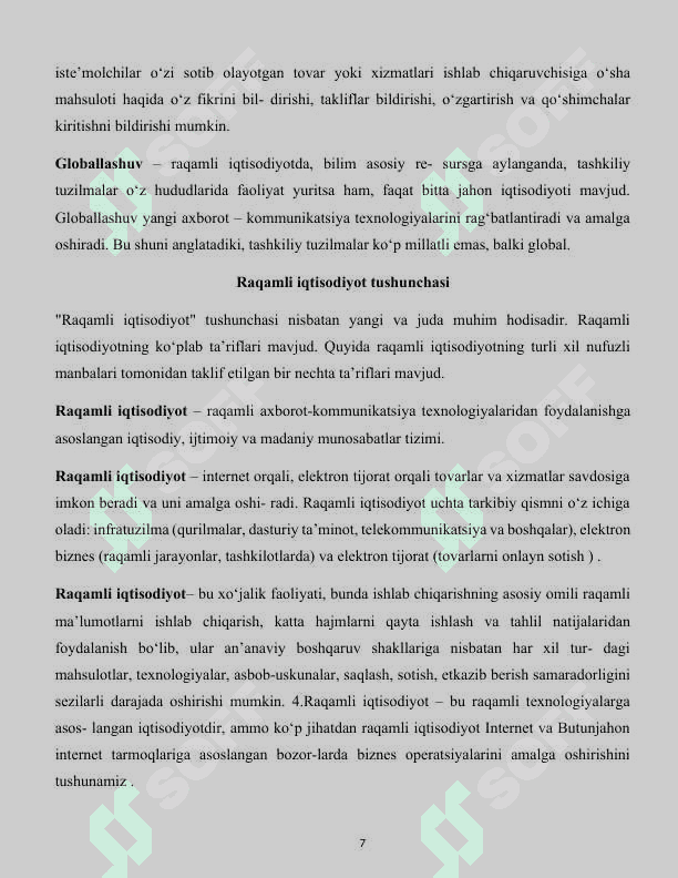 Raqamli iqtisodiyot texnologiyalari 7