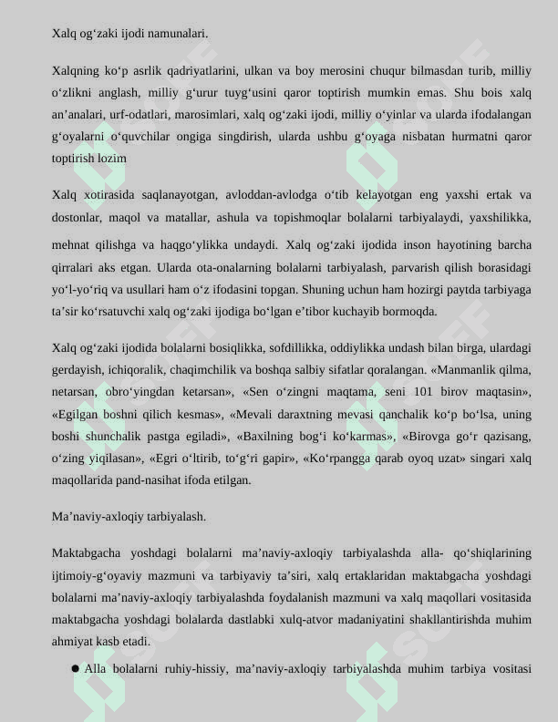 XALQ OG‘ZAKI IJODIDA O’RTOQLIK-DO’STLIK TARBIYASI 3