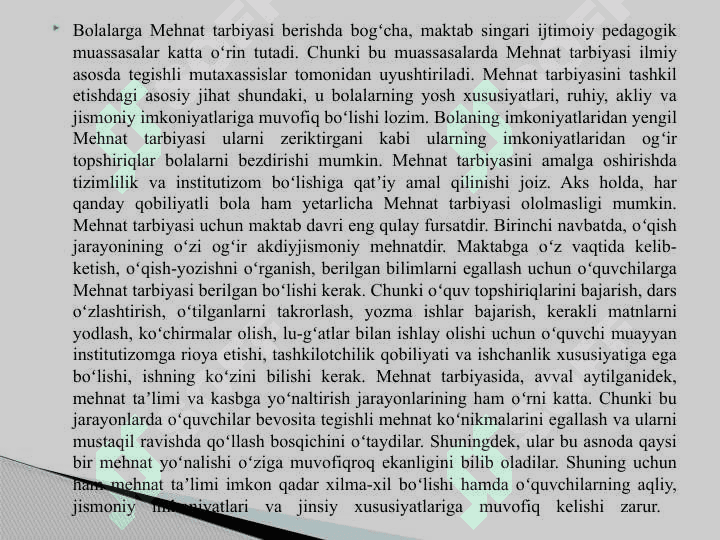 MEHNAT OILA TARBIYASINING SHARTI SIFATIDA 4