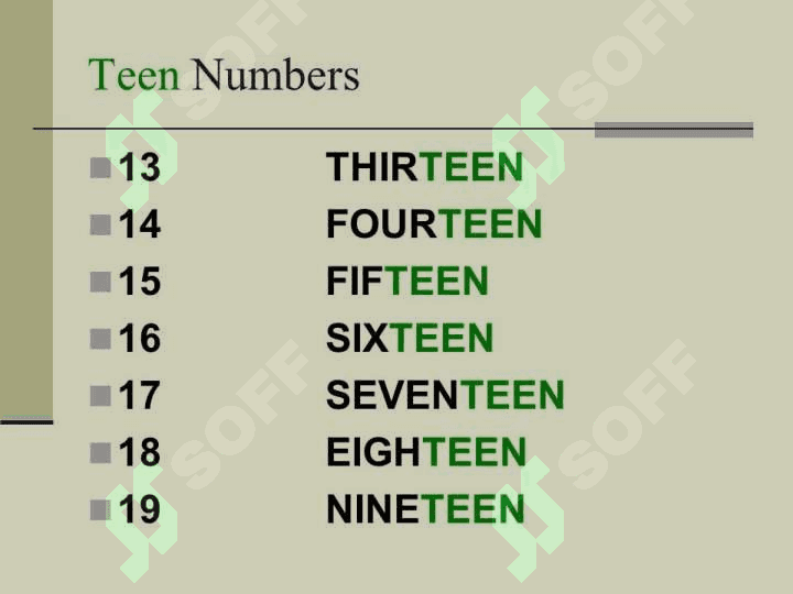 Cardinal numerals 4