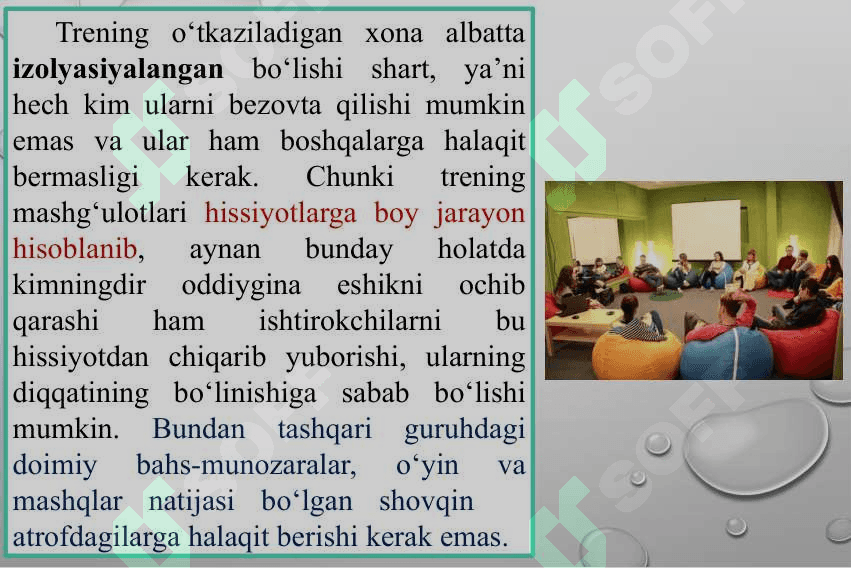Treningning muhim jihatlari 5