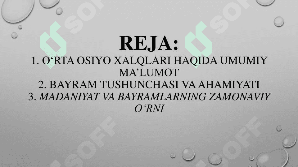 Ôrta osiyo xalqlari madaniyati va bayramlari 2