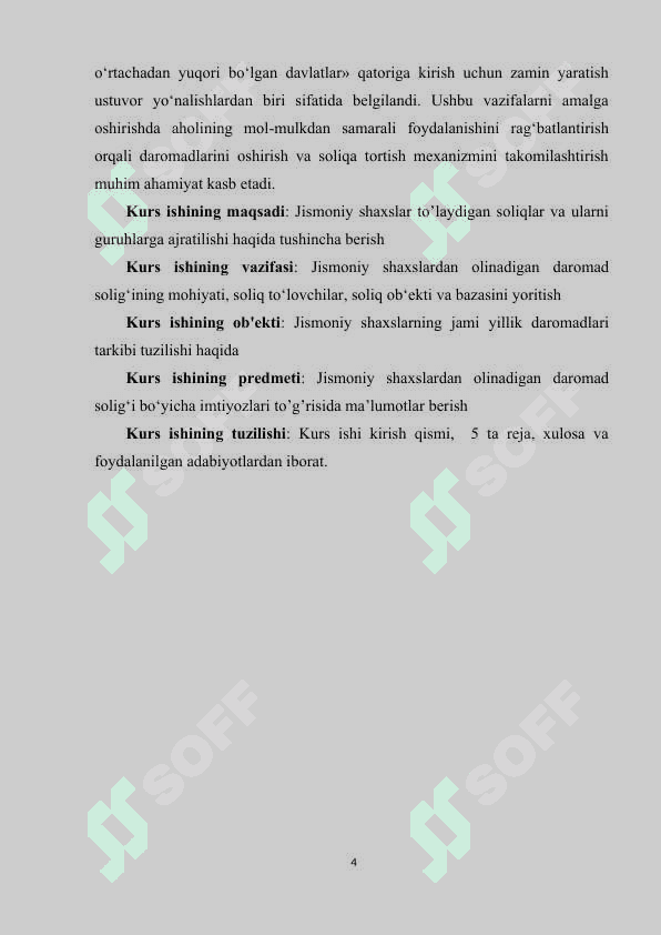 Jismoniy shaxslarning  daromalaridan olinadigan soliq  bo’yicha imtiyozlar 4