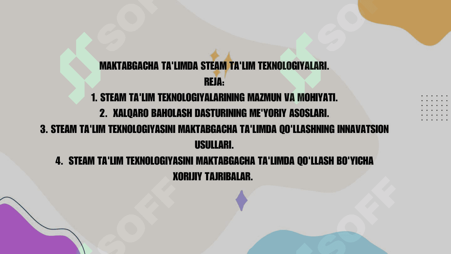 MAKTABGACHA TA'LIMDA STEAM TA'LIM TEXNOLOGIYALARI 2