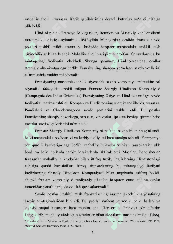FRANSIYANING MUSTAMLAKACHILIK SIYOSATI 8