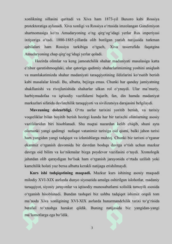 xiva xonligida yer suv munosabatlari KURS ISHI 3