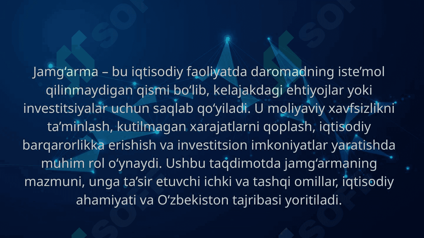 Jamgʼarma va unga taʼsir etuvchi omillar 2
