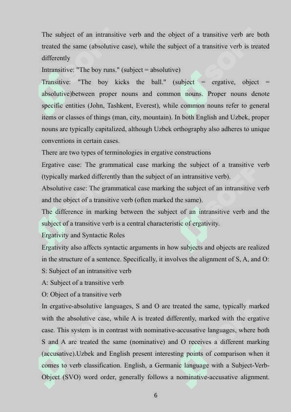 Ergative constructions and their typological features in English and Uzbek languages 6