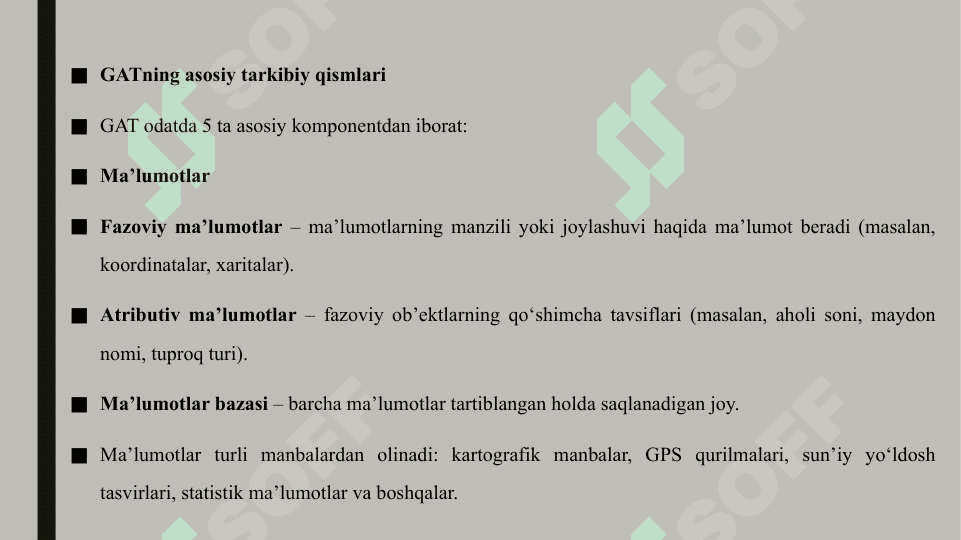 Geografik axborot tizimlari tarkibi 4