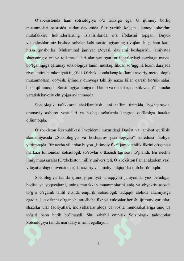 INTERVYU-SOTSIOLOGIK SOʻROVNING BIR TURI SIFATIDA 8