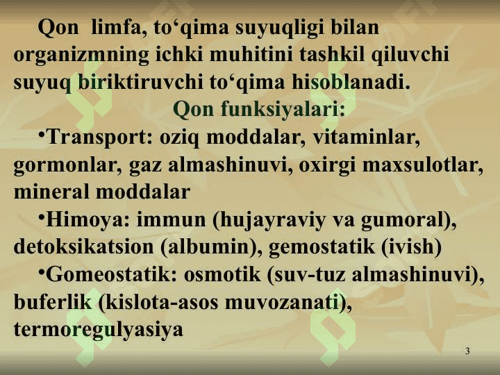 QON VA LIMFA-RETIKULYAR TIZIMI BIOKIMYOSI 3