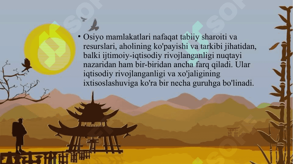 Osiyo mamlakatlarining iqtisodiy rivojlanganligi 3