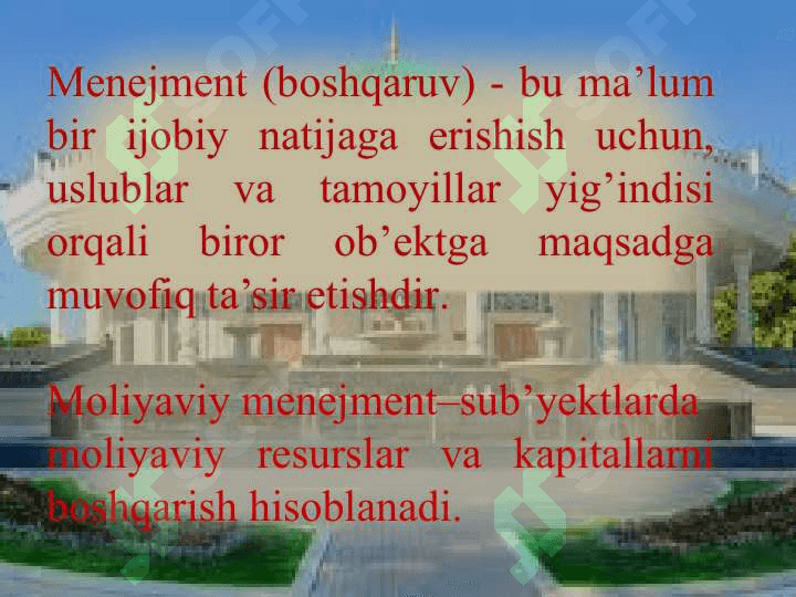 Moliyaviy menejmentning kontseptual asoslari 4