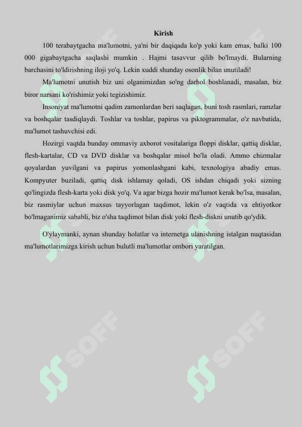 Ma’lumotlarni bulutda saqlash platformalari bilan ishlash 2