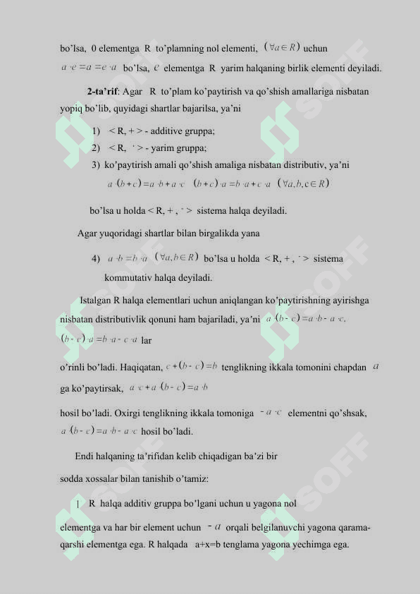 Algebraik sonlar maydoni.Algebraik sonlar maydonining algebraik yopiqligi haqidagi teorema 7