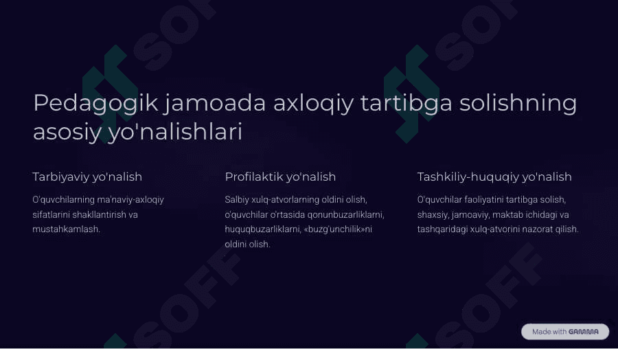 Pedagogik jamoada axloqiy tartibga solishning o'ziga xos xususiyati 3