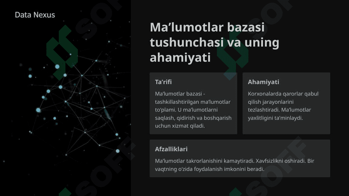Maʼlumotlar bazasini yaratish va uni tashkil etish asoslari 3