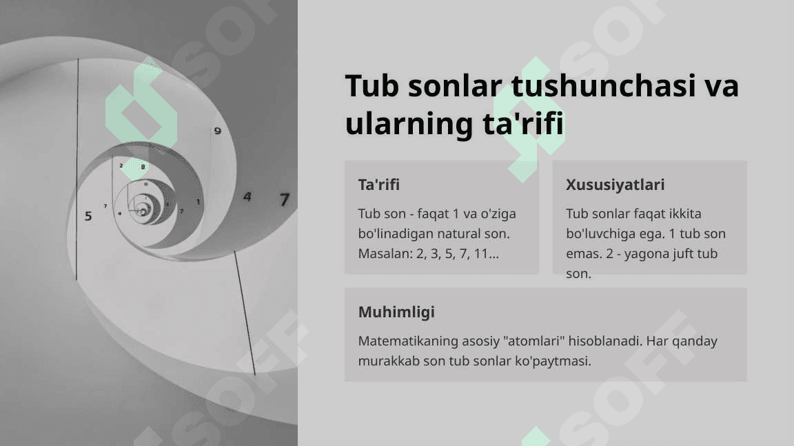Tub va murakkab sonlar. EKUB va EKUK 3