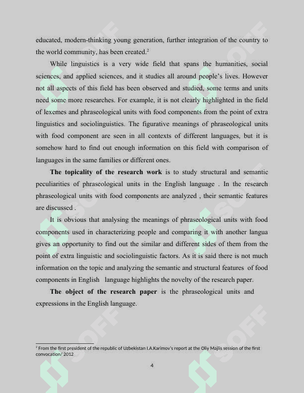 STRUCTURAL AND SEMANTIC PECULIARITIES OF PHRASEOLOGICAL UNITS WITH “FOOD” COMPONENT IN THE ENGLISH LANGUAGE 4
