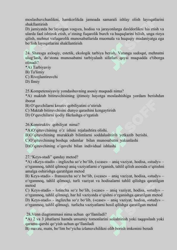 Tarbiya fanidan attestatsiya savollari 5