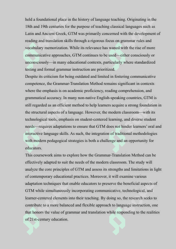 Adapting the Grammar-Translation Method to the Modern Classroom 3