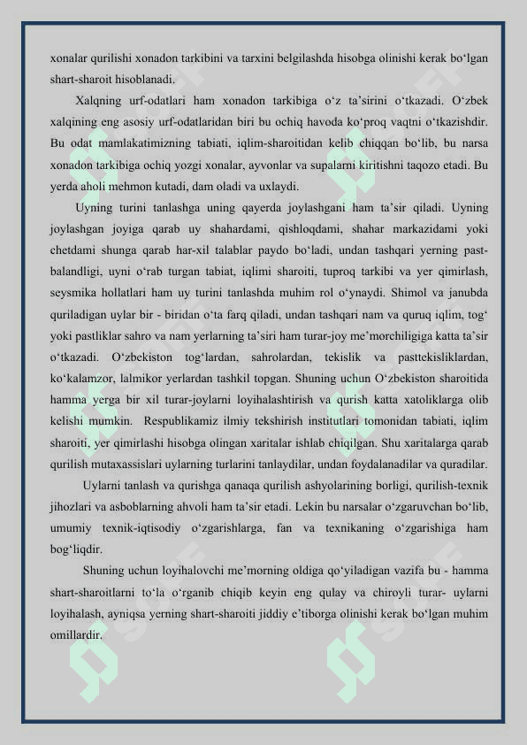 Turar-joy binolarini loyihalash asoslari 4