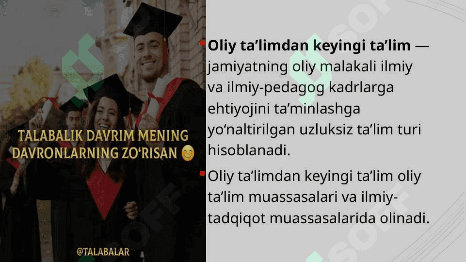 Oliy ta’lim va Oliy ta’limdan keyingi ta’lim 4