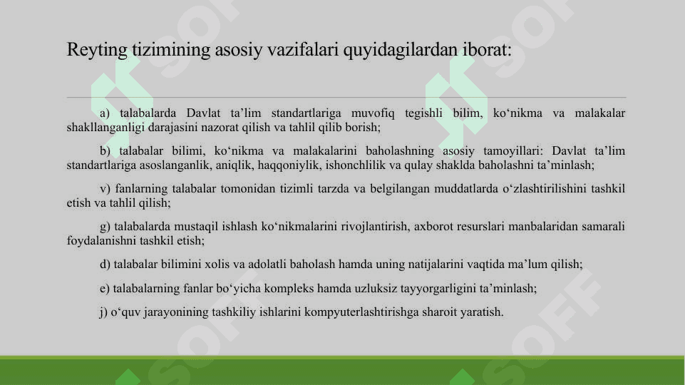 Reyting tizimi ta’lim jarayonining ajralmas qismi sifatida 4