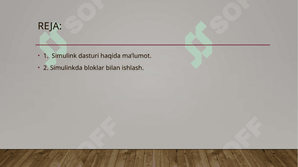 Simulink qism dasturidagi bloklarning xususiyatlari 2