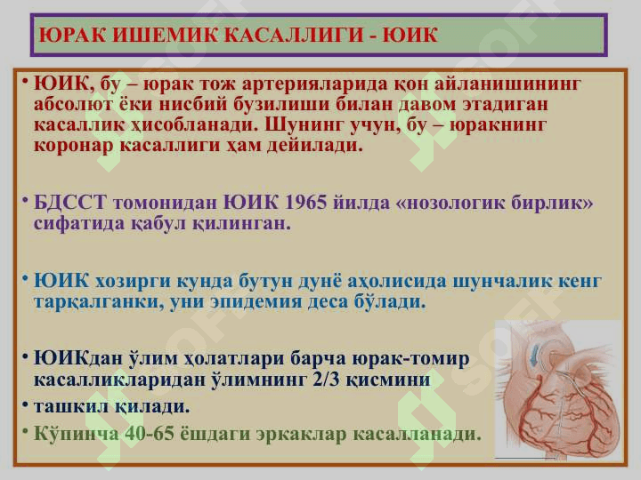 “Юрак ишемик касаллиги. Цереброваскуляр касаллик” 2