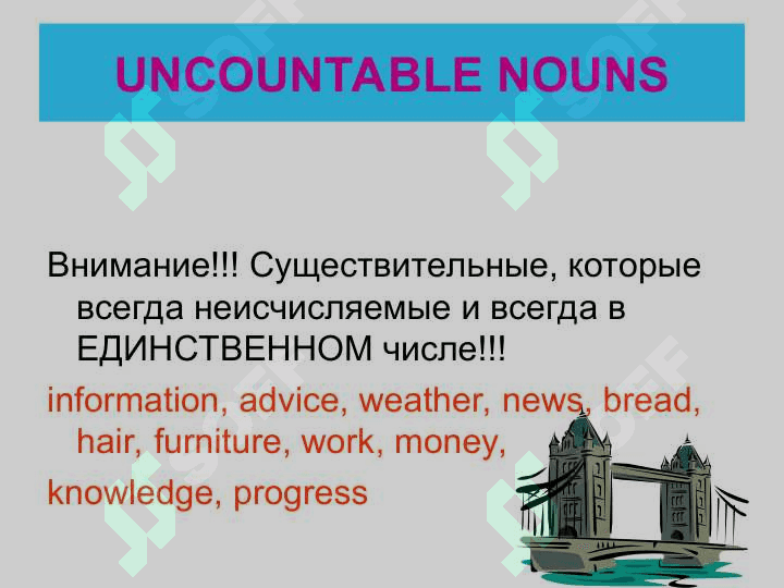 COUNTABLE UNCOUNTABLE NOUNS 6