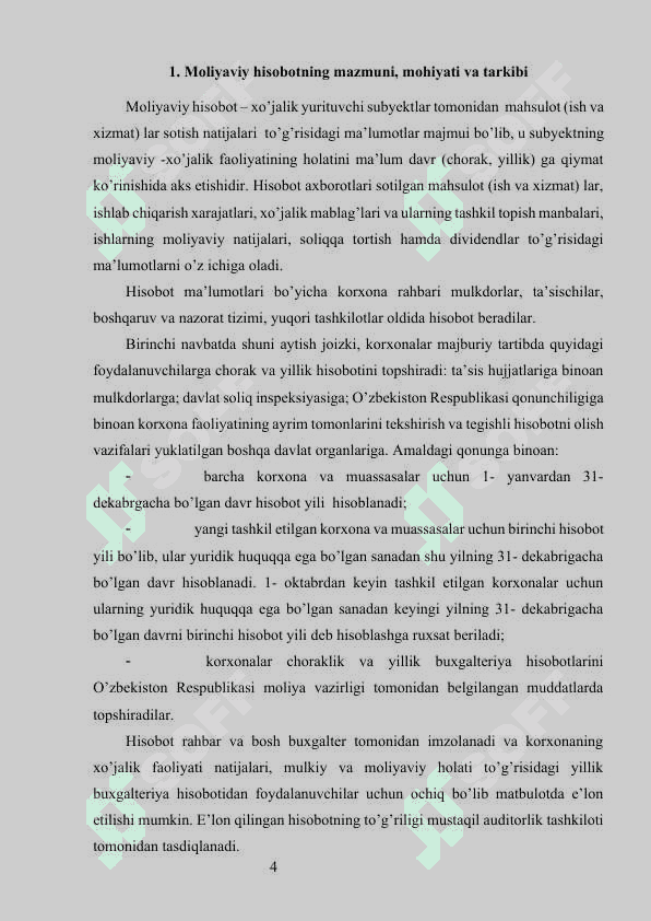 MOLIYAVIY HISOBOTNING MAZMUNI VA TARKIBI 5
