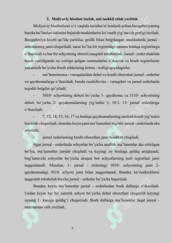 MOLIYAVIY HISOBOTNING MAZMUNI VA TARKIBI 8