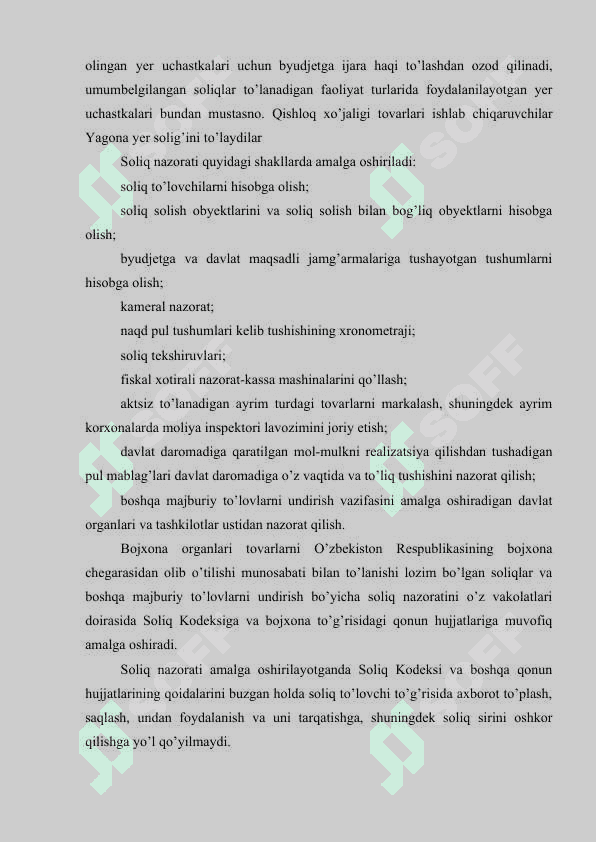SOLIQ QONUNCHILIGINI SODDALASHTIRISH VA DAVLAT SOLIQ XIZMATI ORGANLARINING ASOSIY VAZIFALARI 8