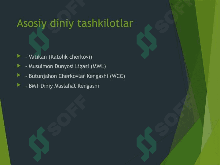 Xalqaro diniy tashkilotlar va barqaror rivojlanish 2