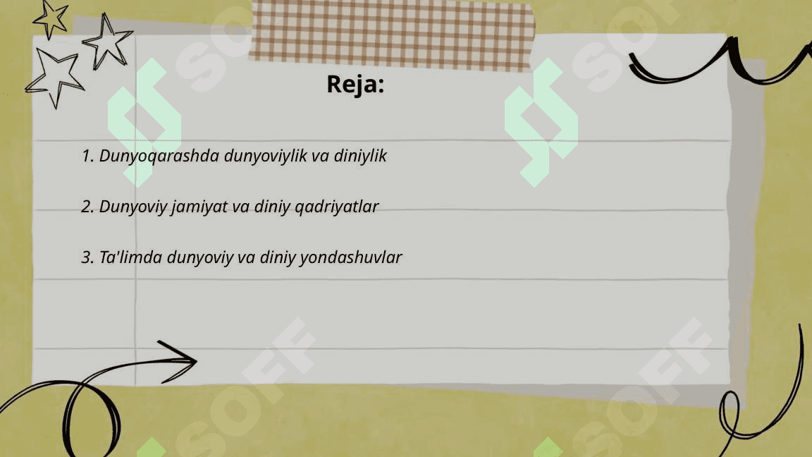 Jamiyat hayotida dunyoviylik va diniylik mutanosibligi 2