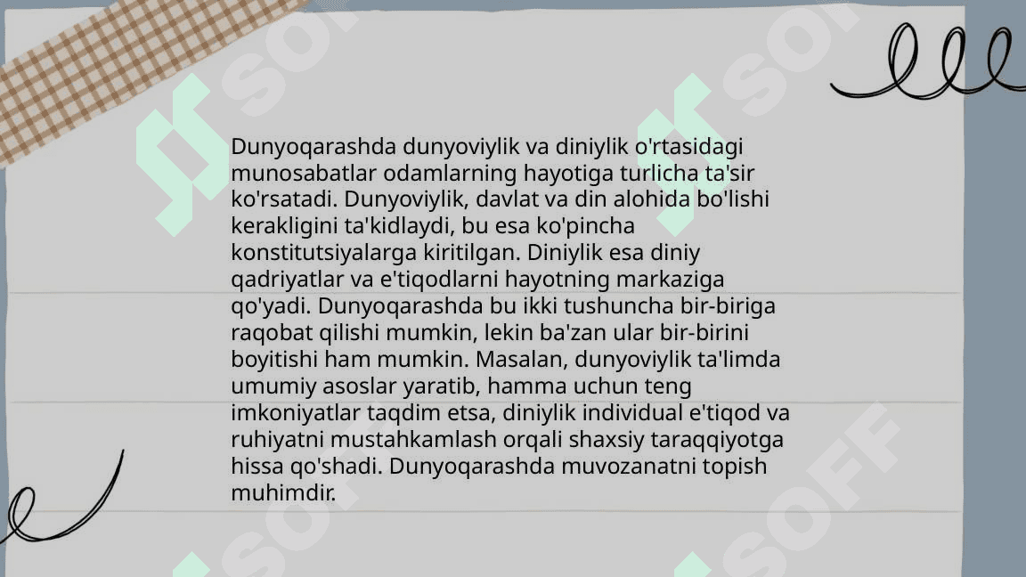 Jamiyat hayotida dunyoviylik va diniylik mutanosibligi 3