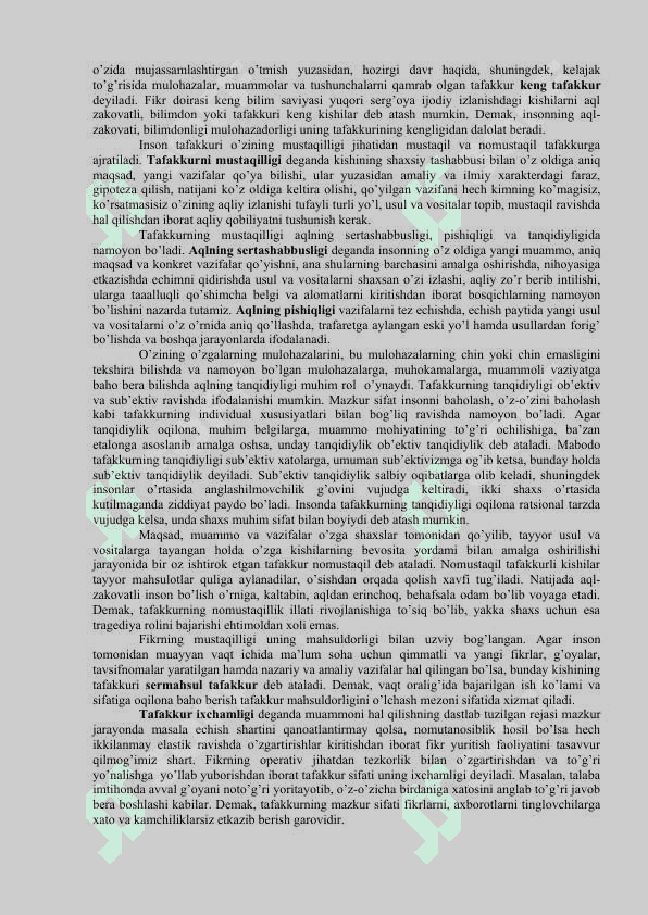 TAFAKKUR INTELEKT VA KERYATIVLIK 6