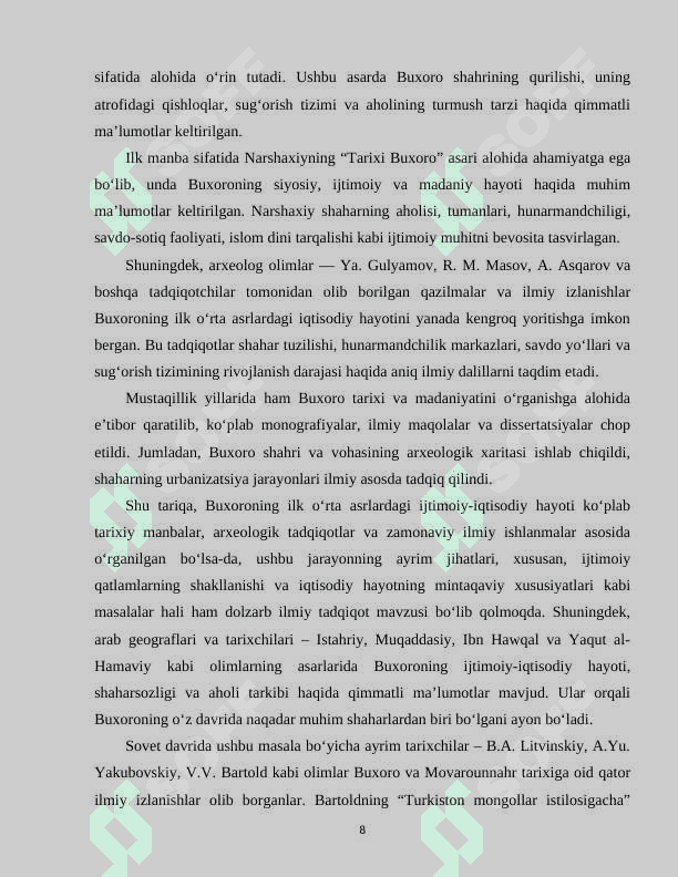 BUXORONING ILK OʻRTA ASRLAR IJTIMOIY-IQTISODIY
HAYOTI. 6
