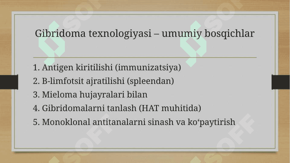 Monoklonal antina olish . 6