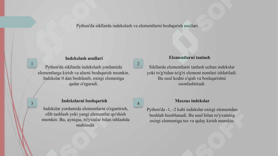 Pythonda for va while sikllari. break va continue operatorlari. else sehrli so‘zi 23.pptx 6