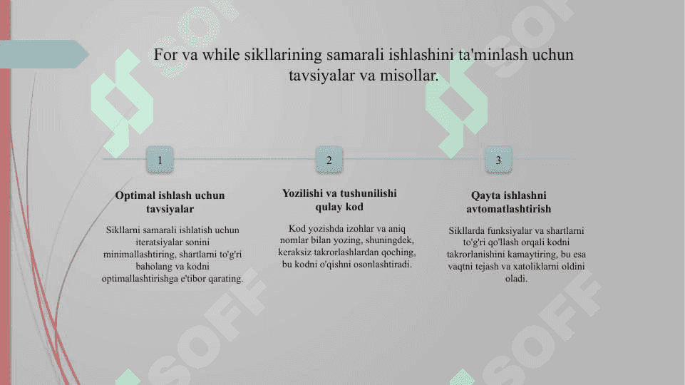 Pythonda for va while sikllari. break va continue operatorlari. else sehrli so‘zi 23.pptx 8