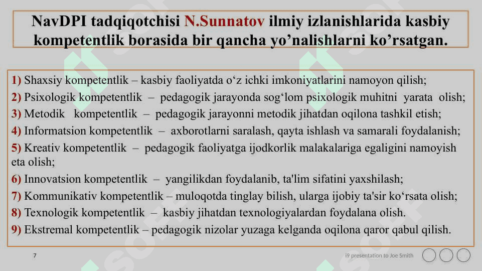 PEDAGOGNING KASBIY KOMPETENTLIGI VA  KREATIV RIVOJLANISHI 7
