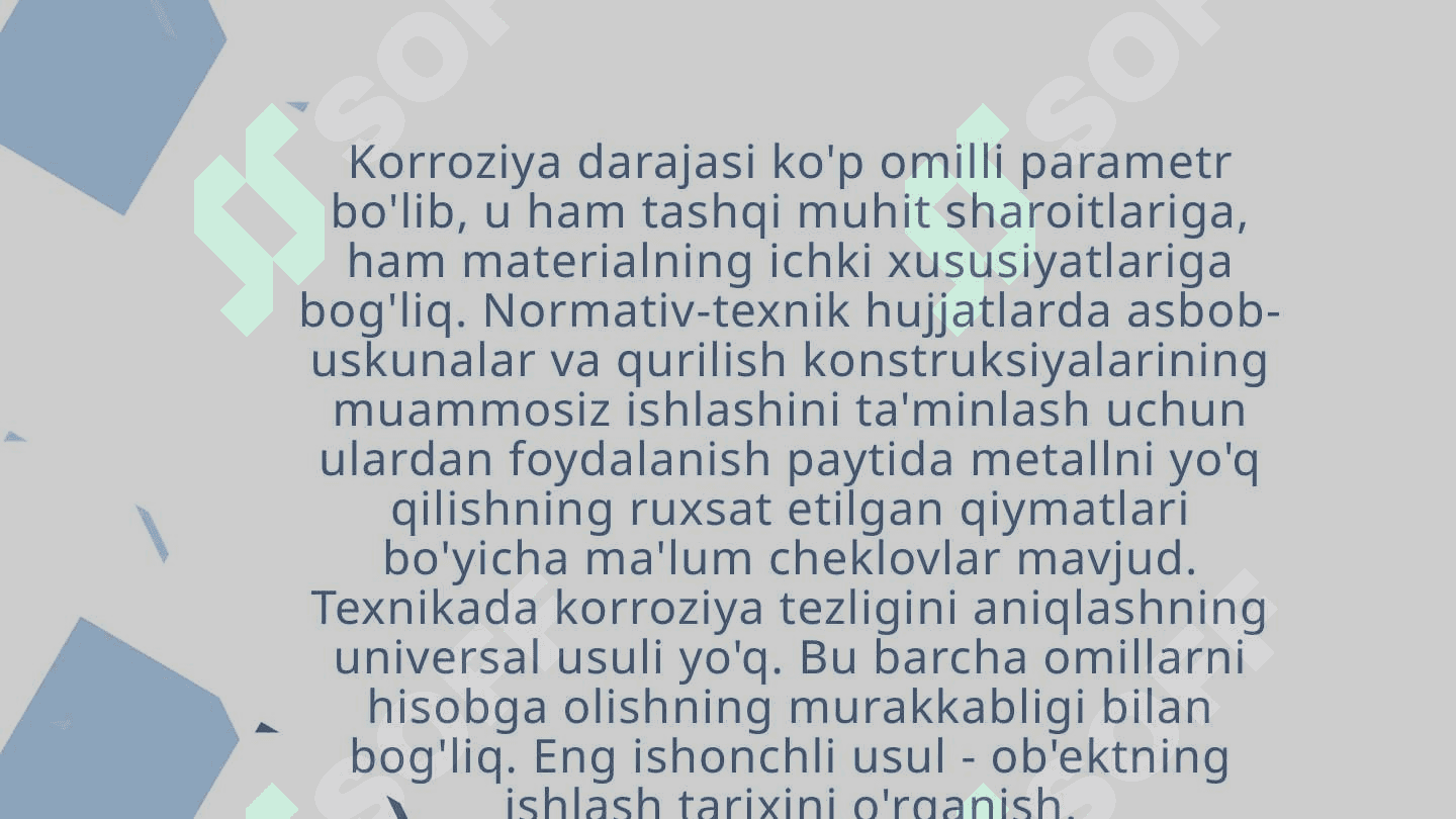 KORROZIYA TEZLIKLARINI IFODALASH USULLARI 2