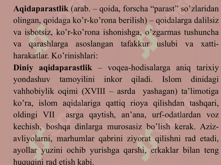 Diniy fundamentalizm, radikalizm va terrorizmning tarixi va yo‘nalishlari 8
